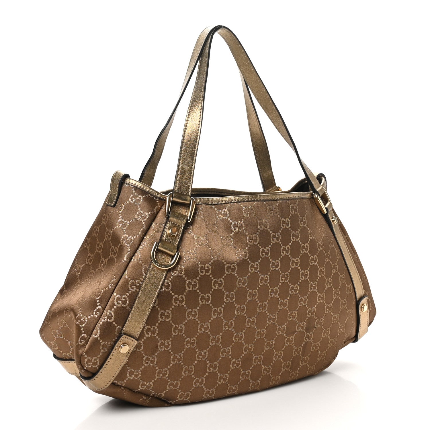 Gucci Satin Monogram Medium Abbey Shoulder Bag Bronze 3 of 10