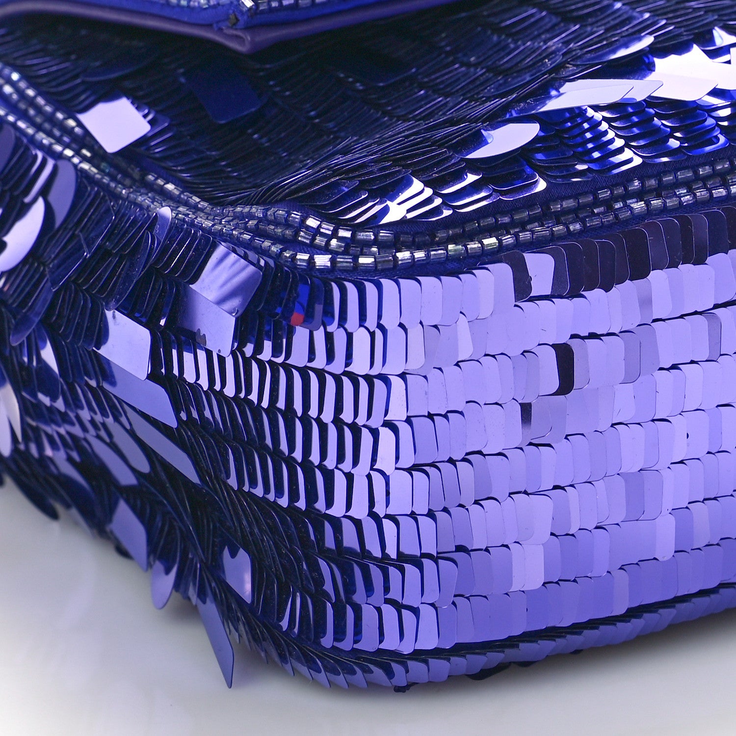 Fendi Sequin Paillettes Vitello Grace Sex and the City Baguette Viola Purple Rain 7 of 8