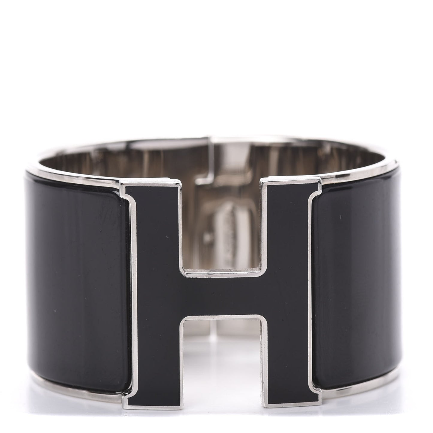 Enamel Extra Wide Clic Clac H Bracelet PM Black