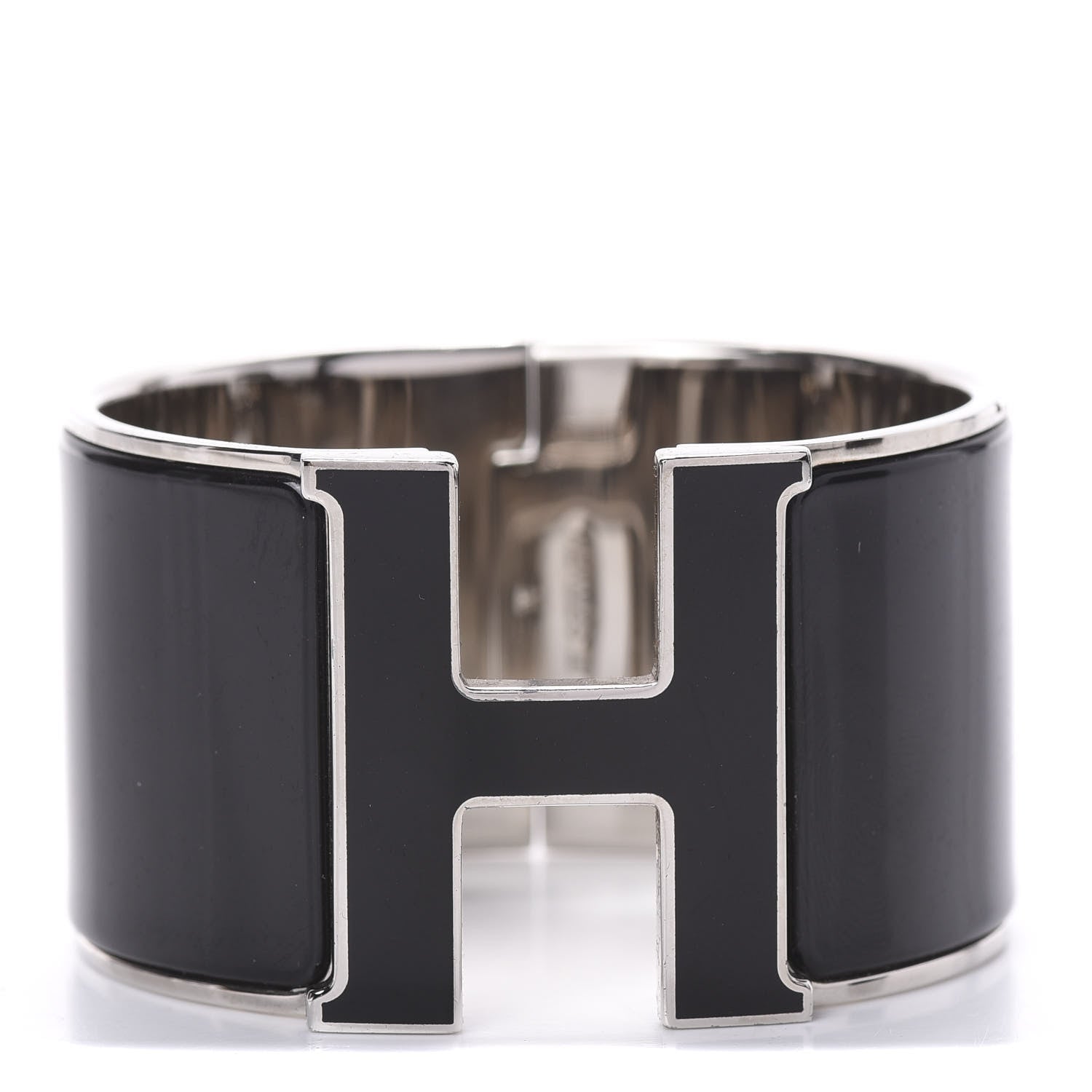 Hermes Enamel Extra Wide Clic Clac H Bracelet PM Black 1 of 4