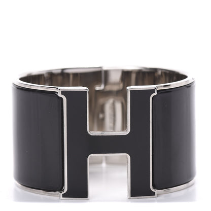 Hermes Enamel Extra Wide Clic Clac H Bracelet PM Black 1 of 4