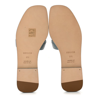 Hermes Epsom Oran Sandals 37.5 Gris Antarctique 6 of 10