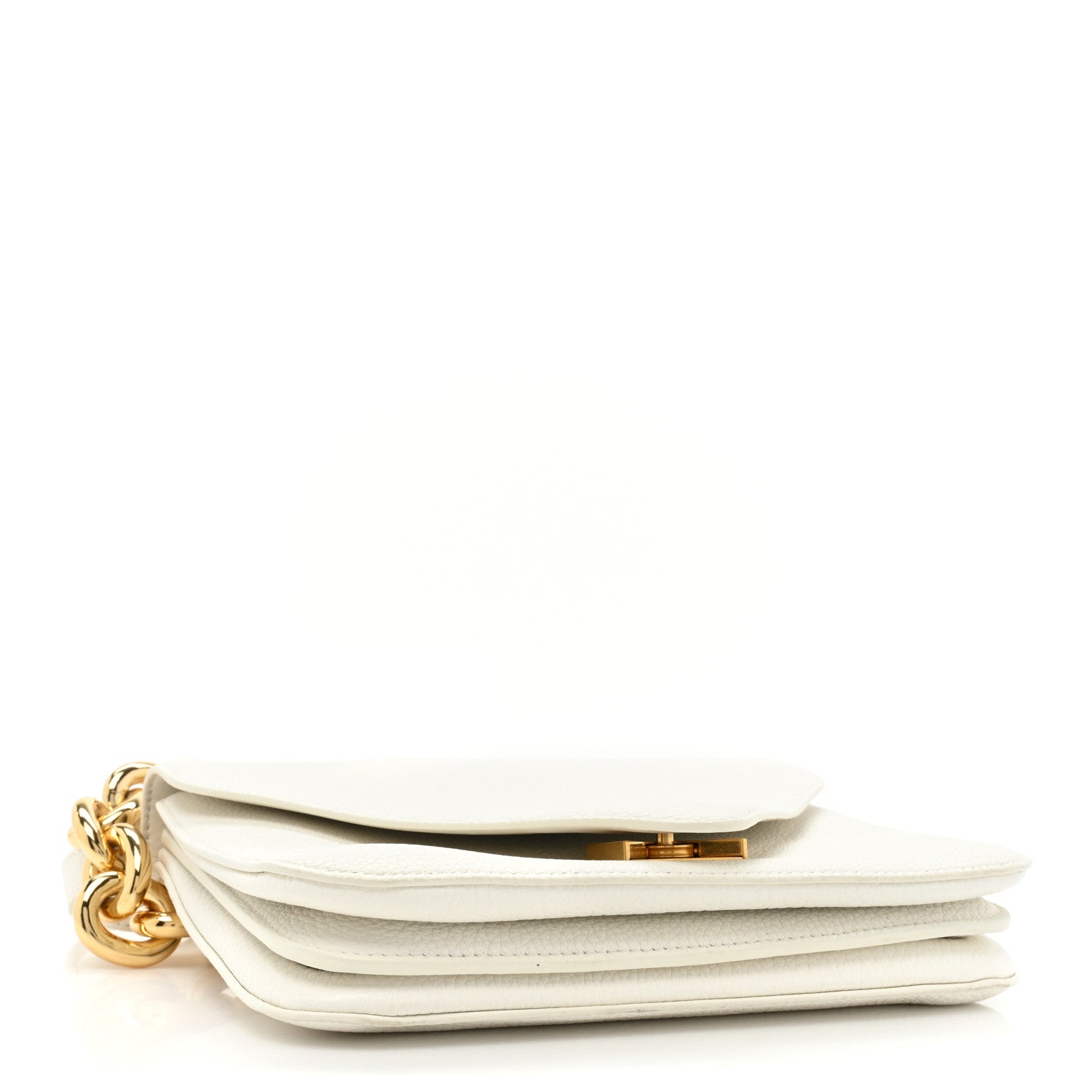 Bottega Veneta Calfskin Mount Envelope Bag White 4 of 11