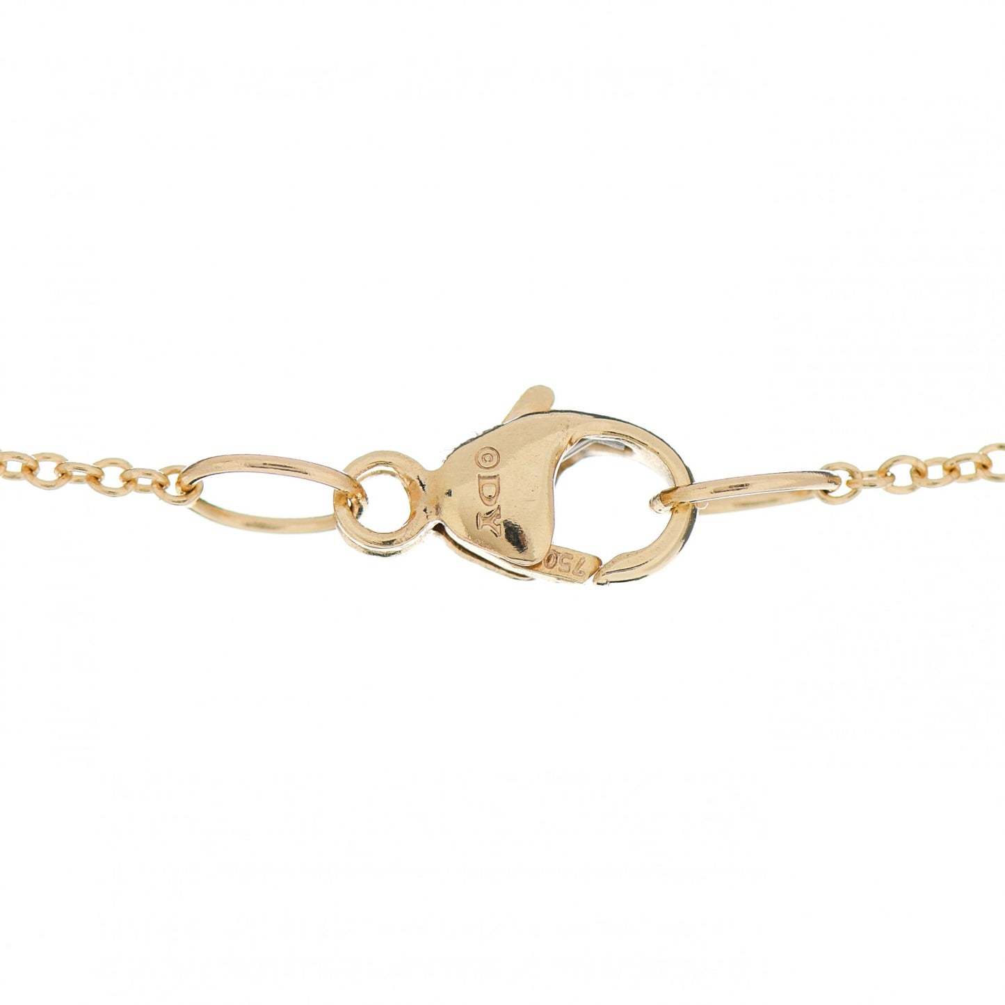 18K Yellow Gold Diamond Heart Initial G Charm Necklace