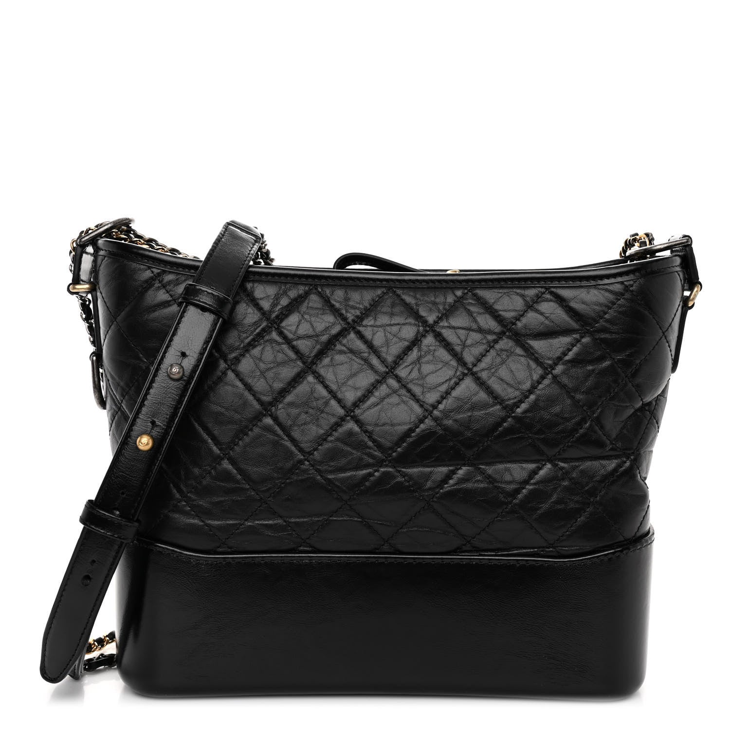 Chanel Aged Calfskin Quilted Medium Gabrielle Hobo Black 1 of 10