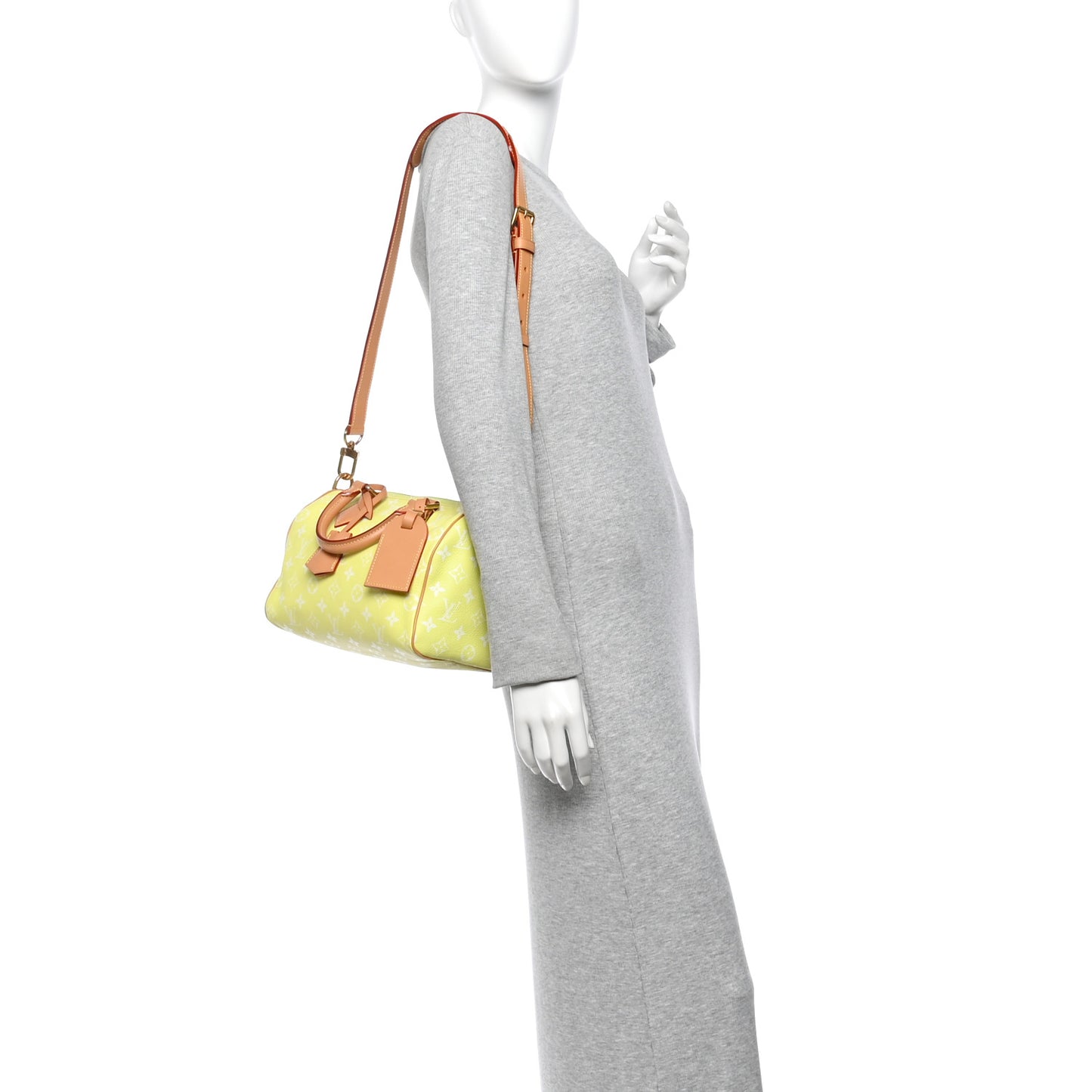 Calfskin Monogram Speedy P9 Bandouliere 25 Lemonade Yellow