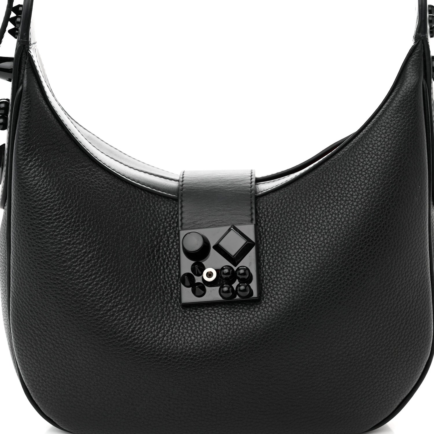Christian Louboutin Grained Calfskin Carasky Shoulder Bag Black 7 of 12