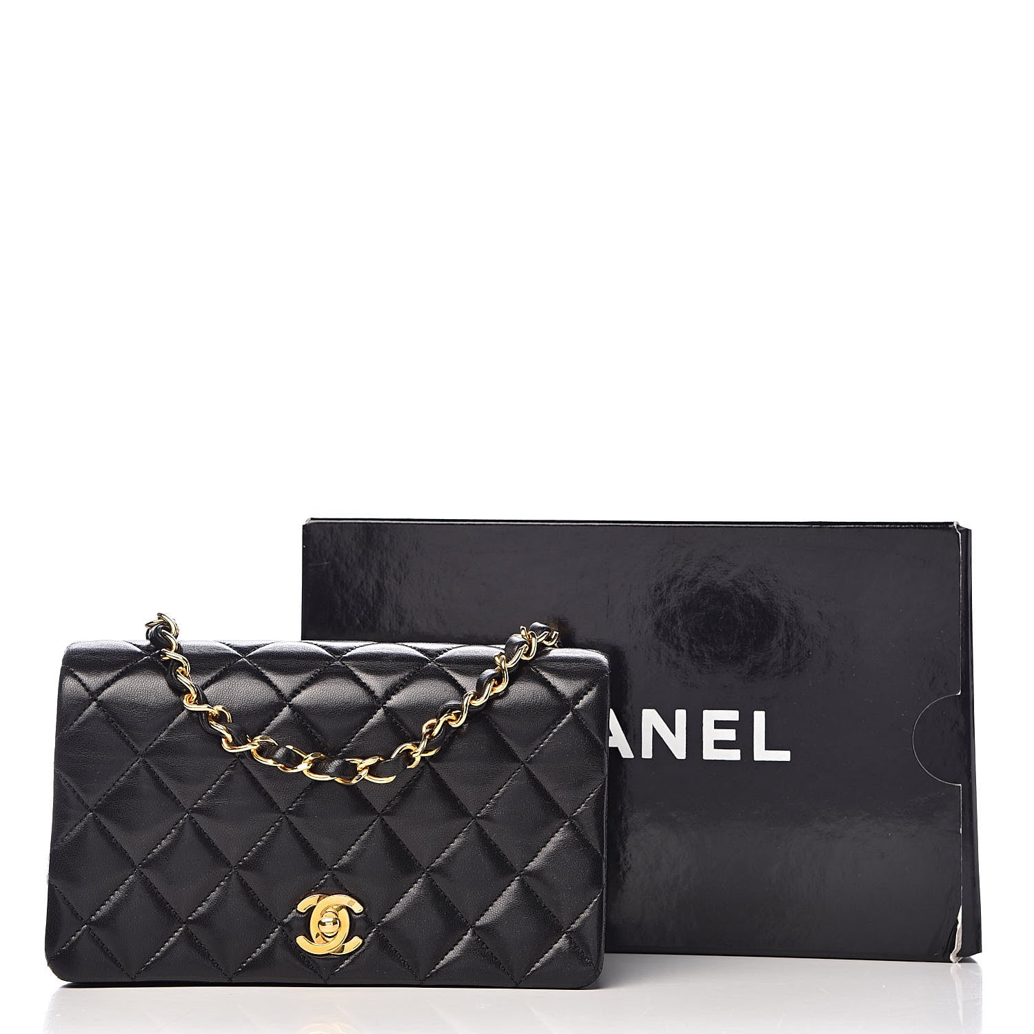 Chanel Lambskin Quilted Small Single Flap Bag Black 14 of 14