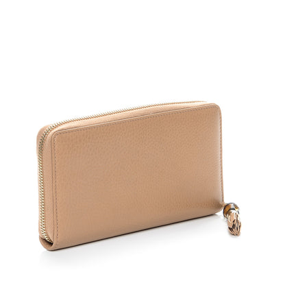 Gucci Cellarius Calfskin Bamboo Tassel Zip Around Wallet Camelia 3 of 8