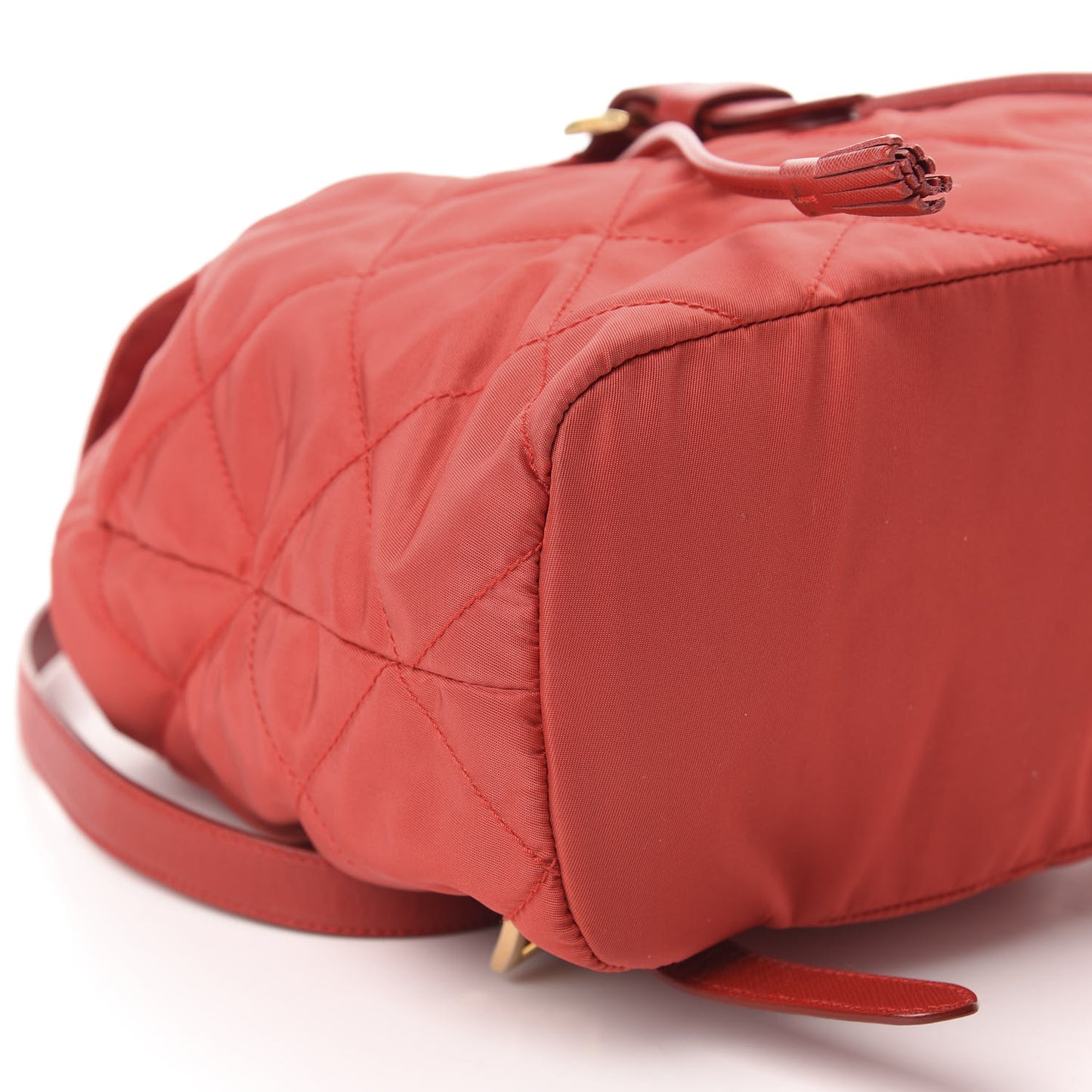 Tessuto Nylon Vela Quilted Cinch Backpack Red