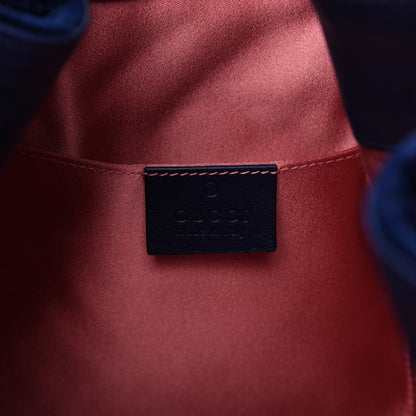 Gucci Velvet Matelasse GG Marmont Bucket Bag Cobalt Blue 8 of 10