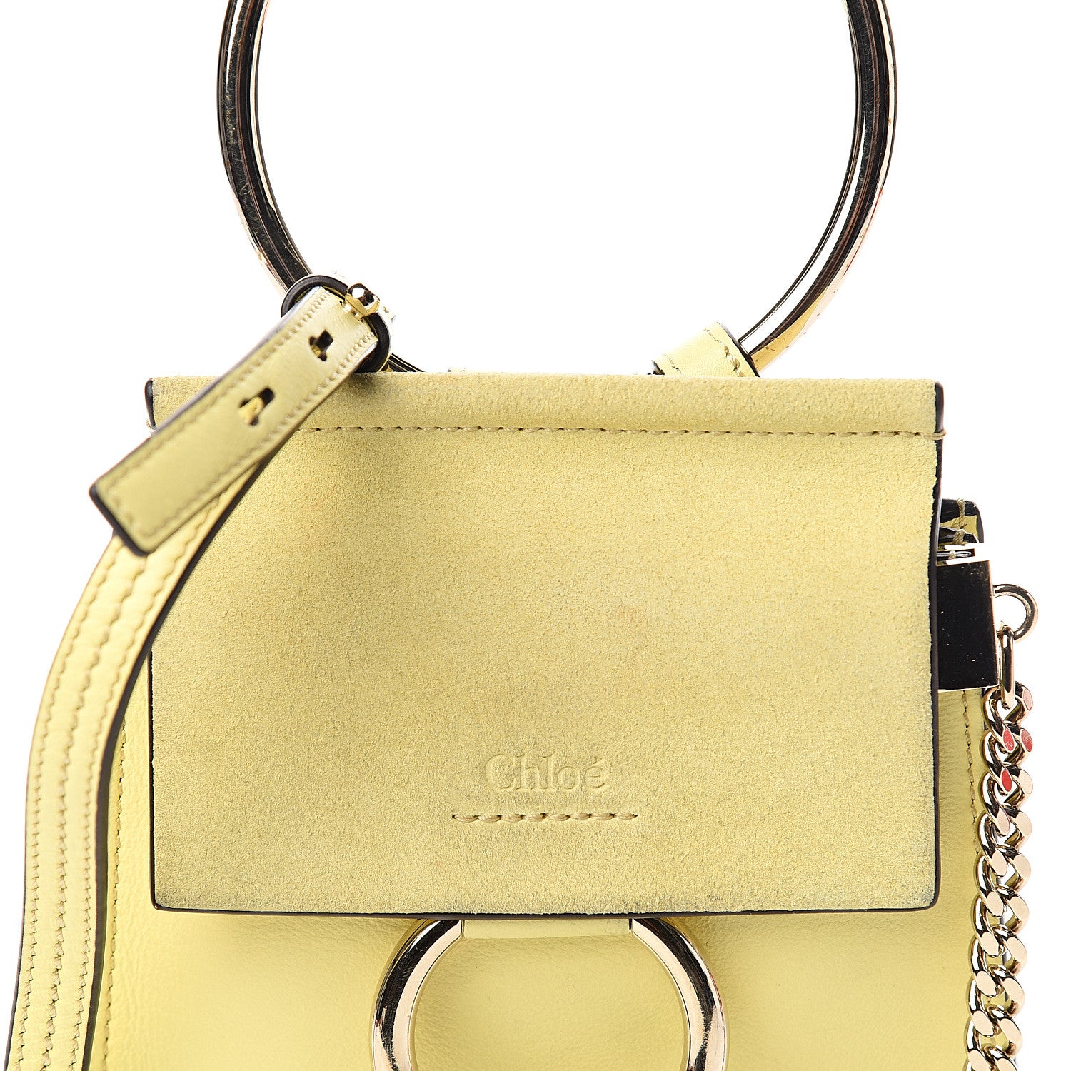 Chloe Suede Calfskin Mini Faye Bracelet Bag Lemonade 10 of 10