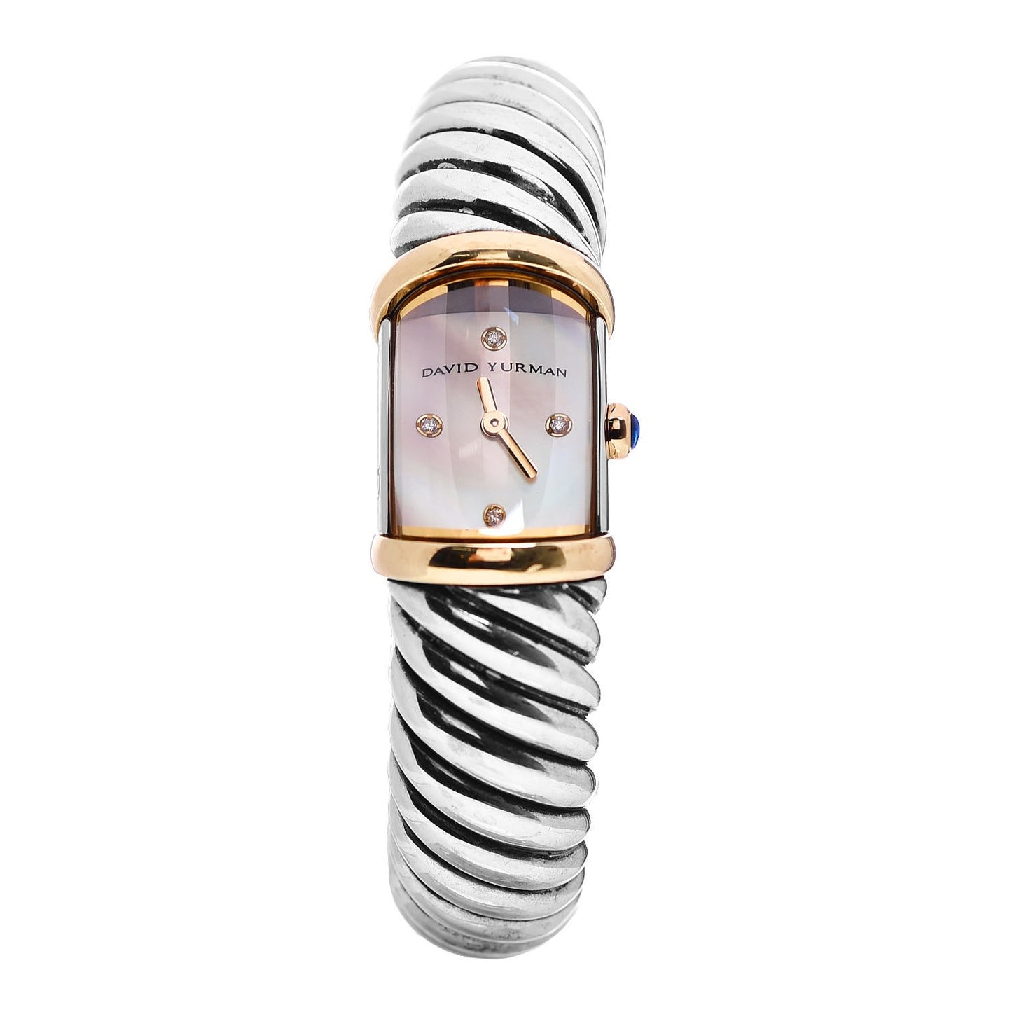 Sterling Silver 18K Yellow Gold Diamond Mother of Pearl 19mm Waverly Quartz Watch