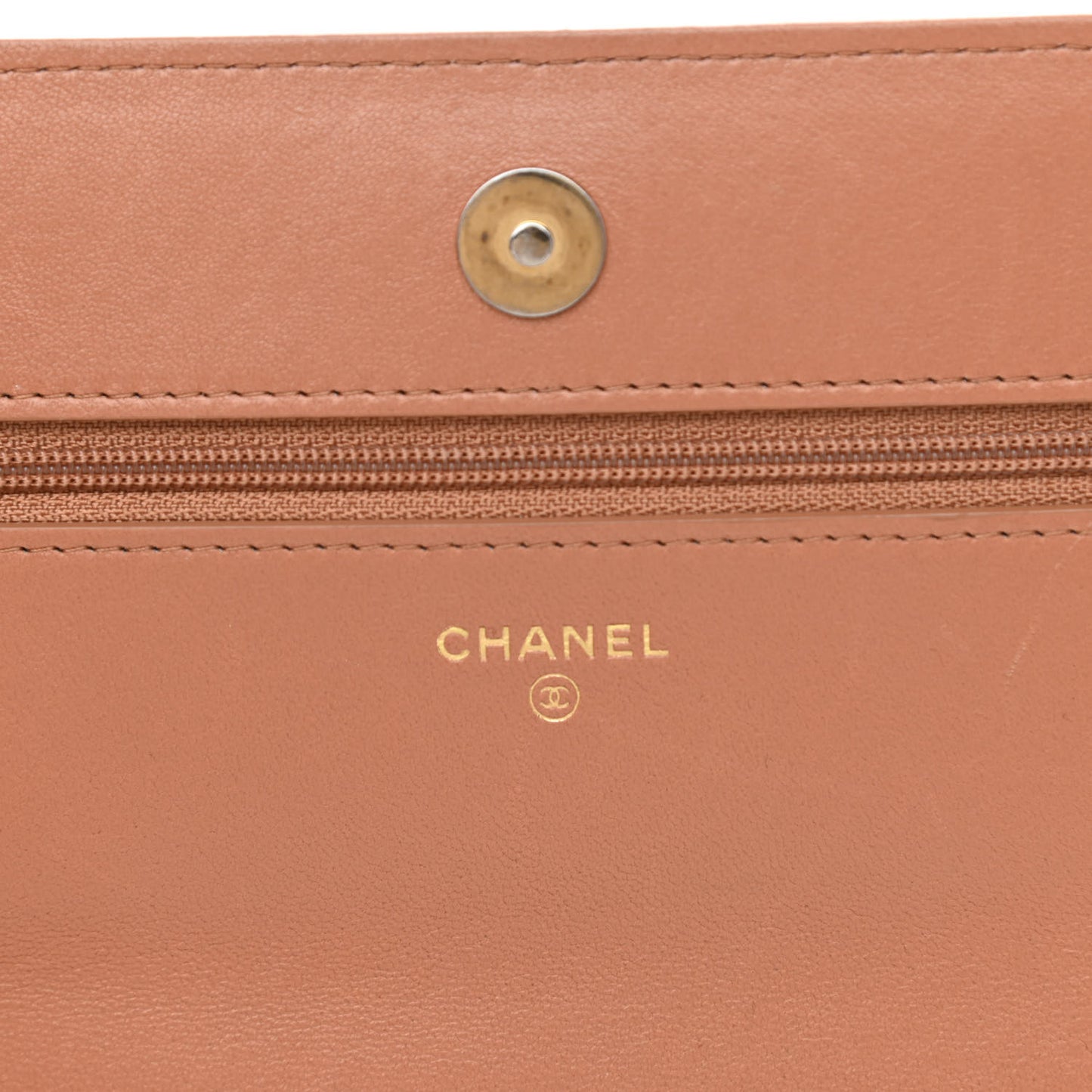 Lambskin Quilted Chanel 19 Wallet On Chain WOC Brown