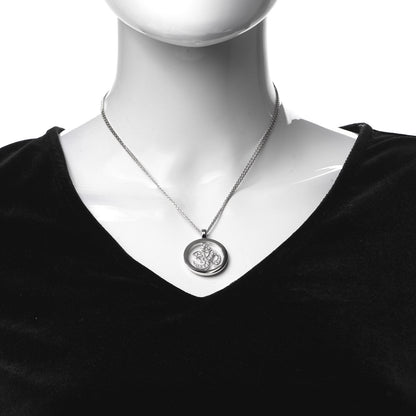 Chopard 18K White Gold Diamond Om Pendant Necklace 2 of 5