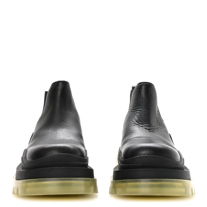 Bottega Veneta Calfskin The Tire Cropped Chelsea Short Boots 37 Black Transparent 3 of 7