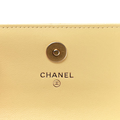 Chanel Lambskin Quilted Pearl Crush Clutch With Chain Yellow 6 of 11