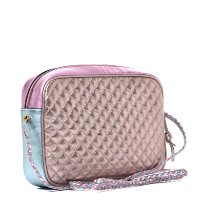 Gucci Laminated Nappa Trapuntata Small Zumi Shoulder Bag Rosa Lago Rame 3 of 9
