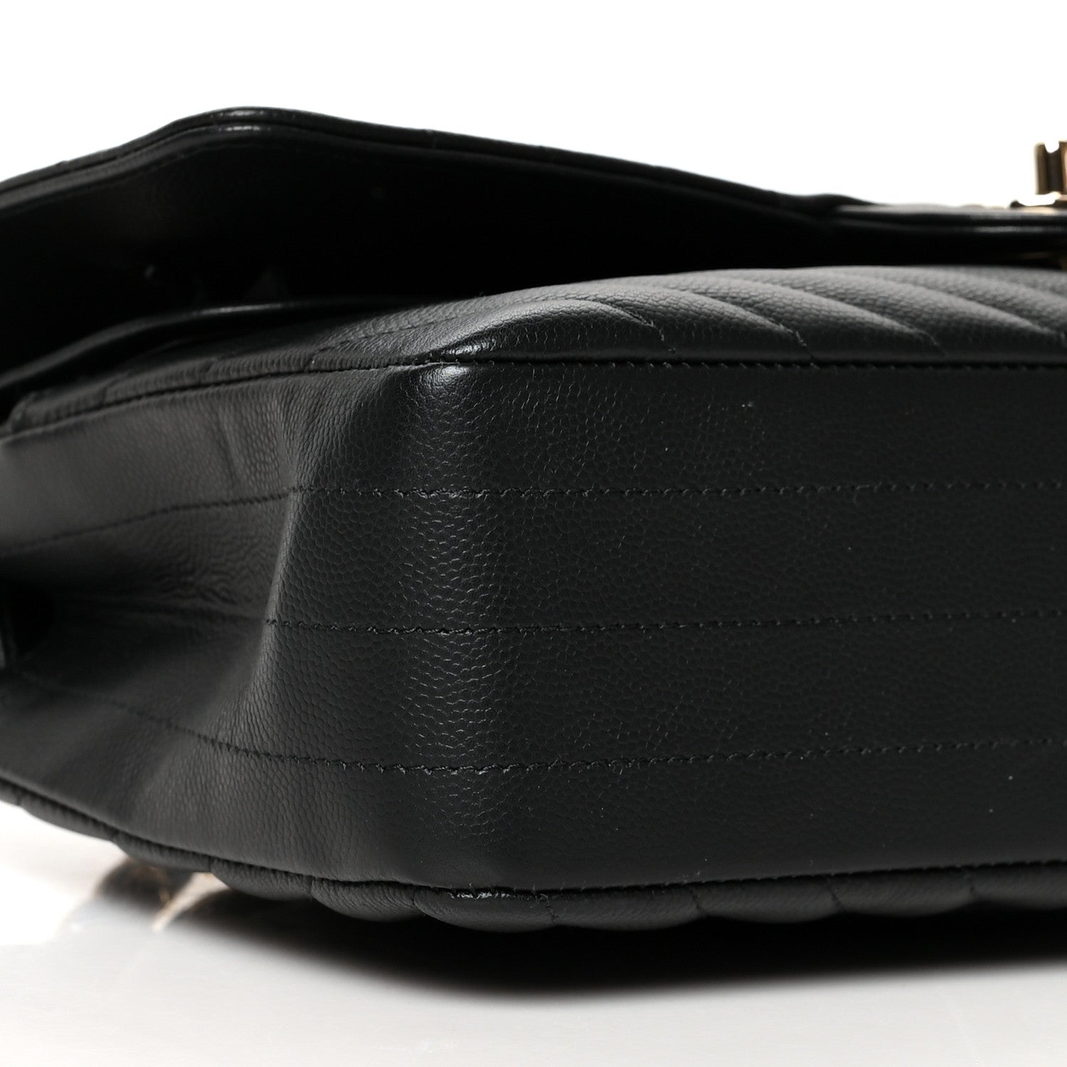 Chanel Caviar Chevron Quilted Medium Double Flap Black 9 of 11