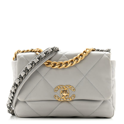 Chanel Lambskin Quilted Medium Chanel 19 Flap Grey 1 of 12