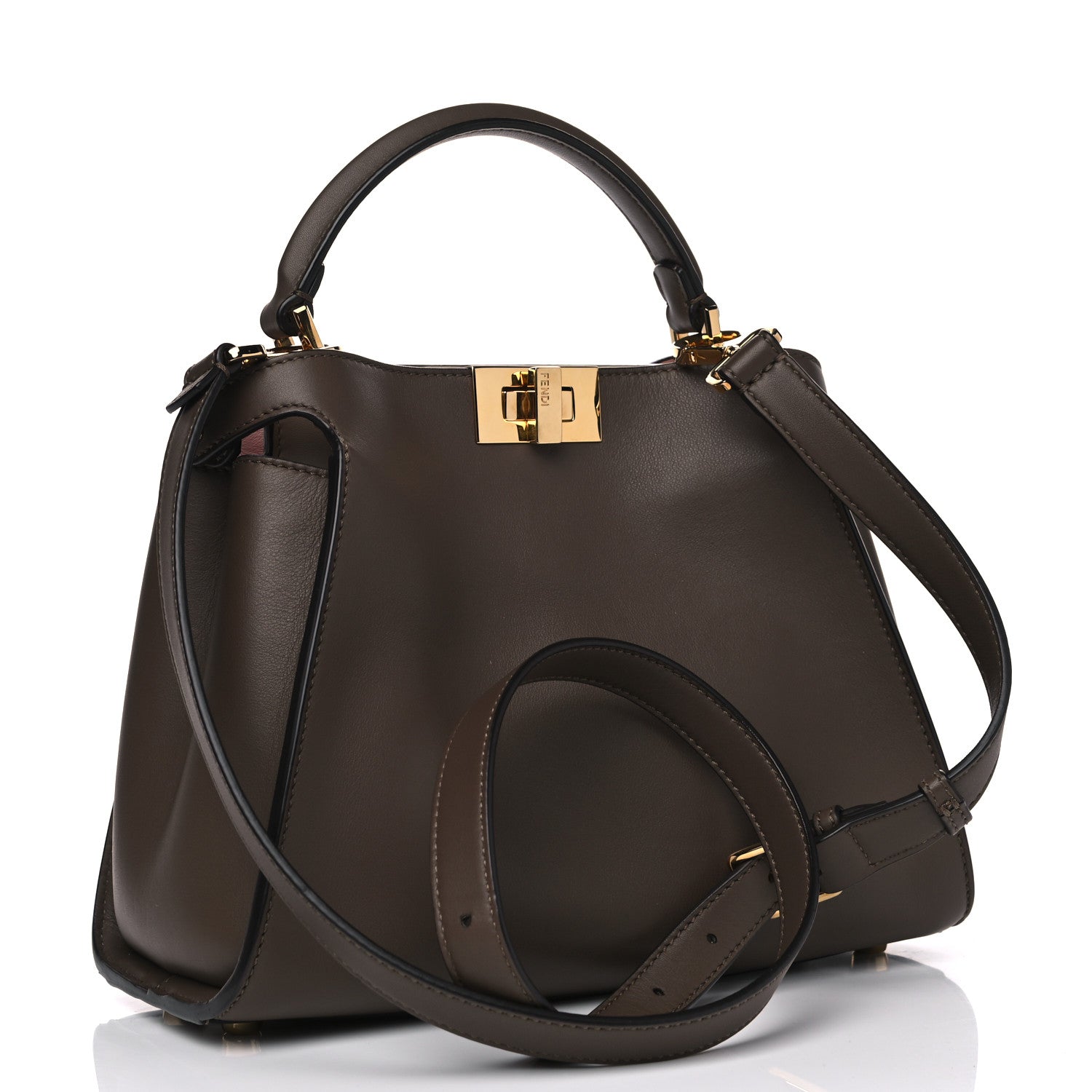 Fendi Vitello Tahiti Burro Bi-Color Medium Peekaboo Iconic Essentially Satchel Maya Camelia Confetto 2 of 5