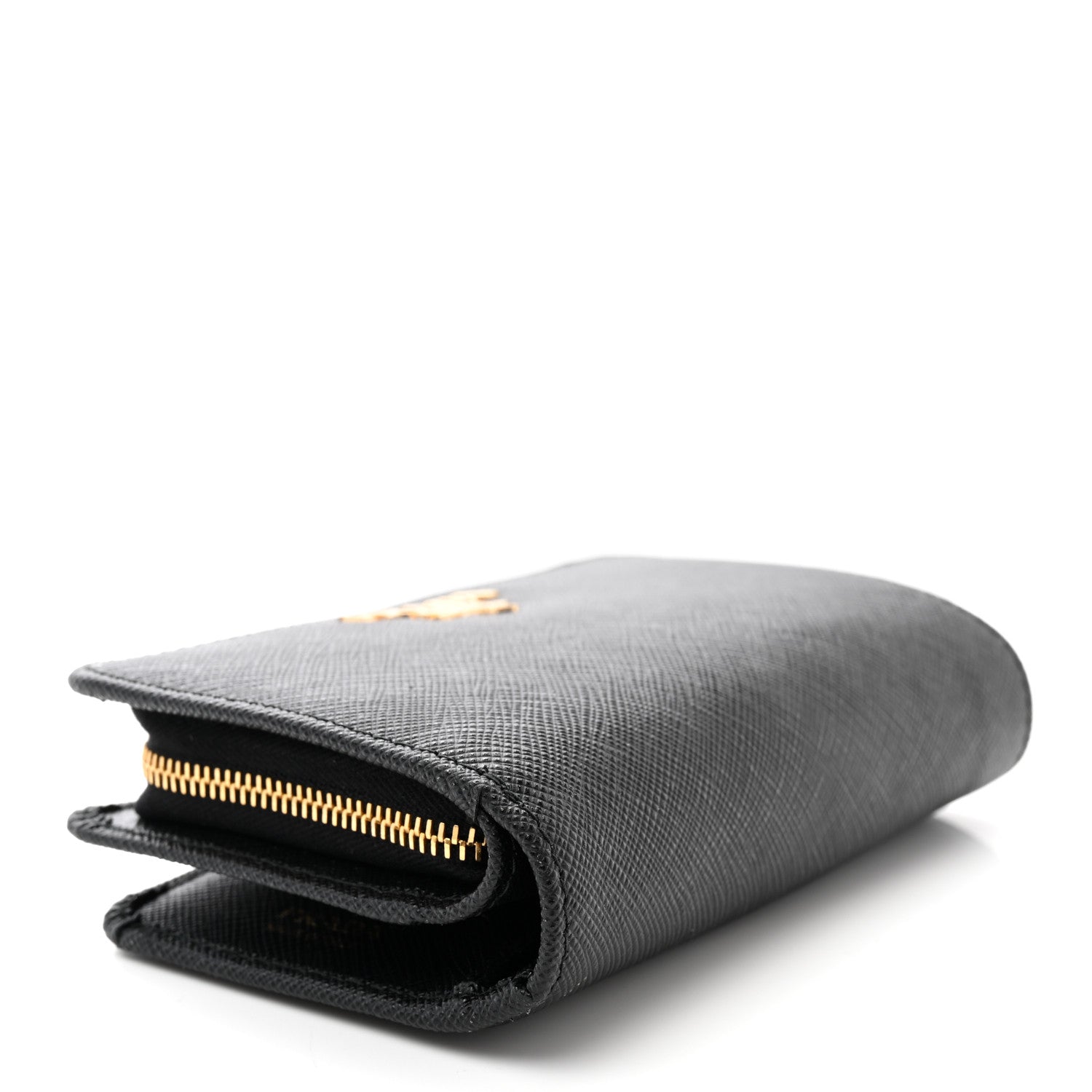 Prada Saffiano Metal Compact Wallet Black 4 of 7