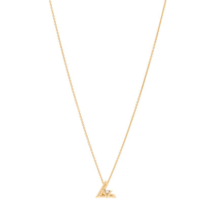 Louis Vuitton 18K Yellow Gold Diamond Small LV Volt One Pendant Necklace 1 of 6