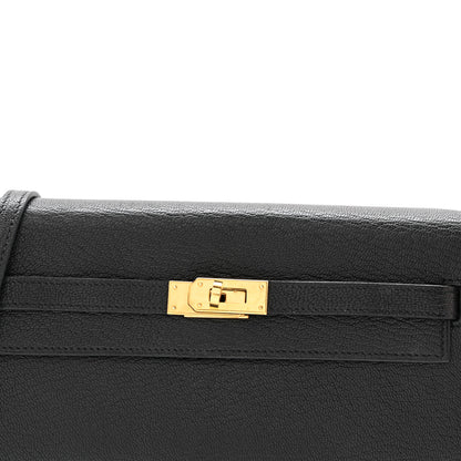 Hermes Chevre Mysore Kelly Wallet To Go Black 9 of 16