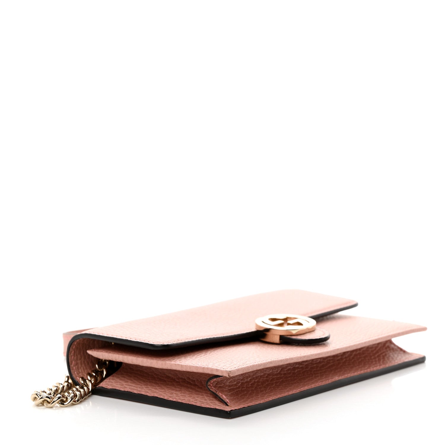 Gucci Dollar Calfskin Interlocking G Chain Wallet Soft Pink 4 of 9