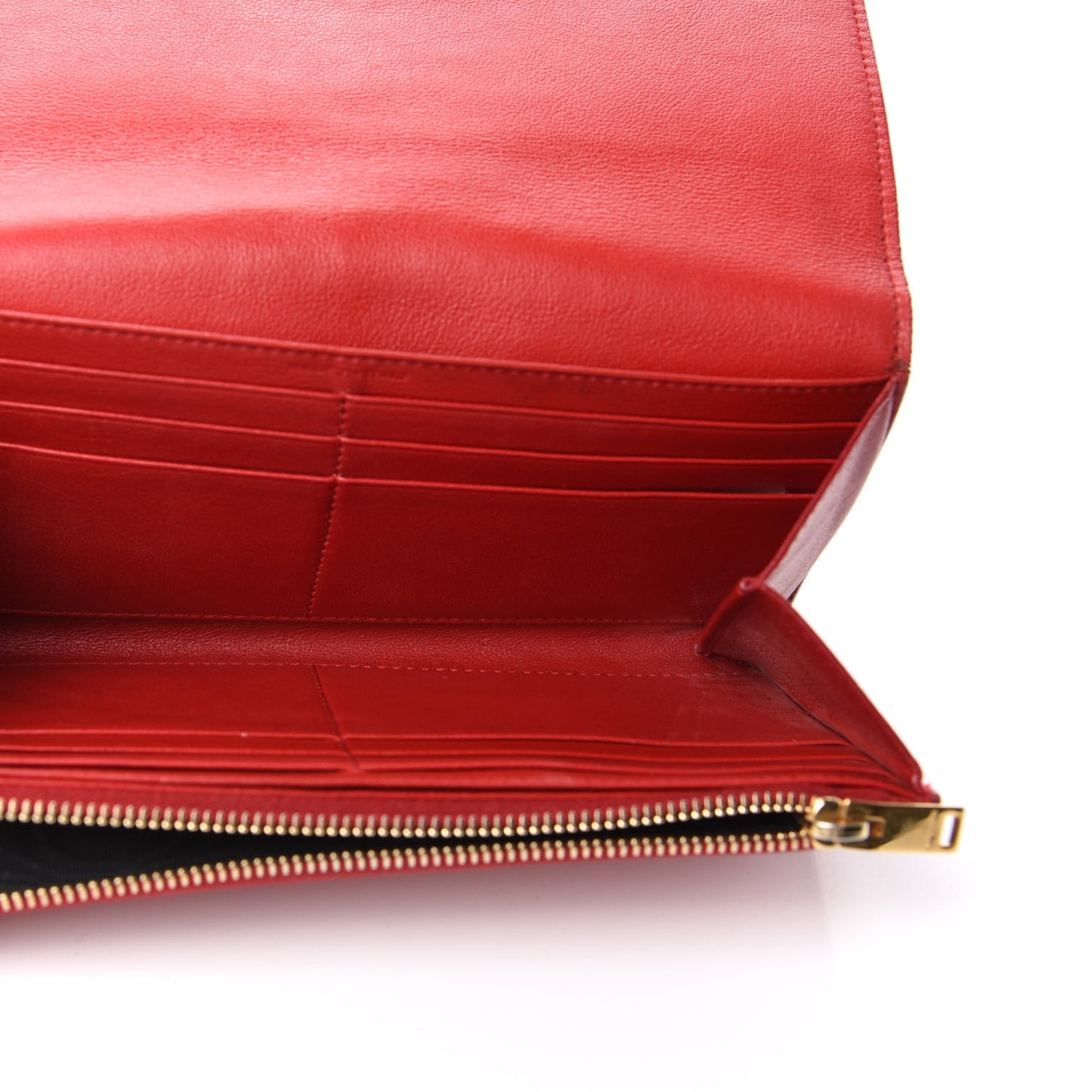 Calfskin Classic Large Marquage Flap Wallet Red