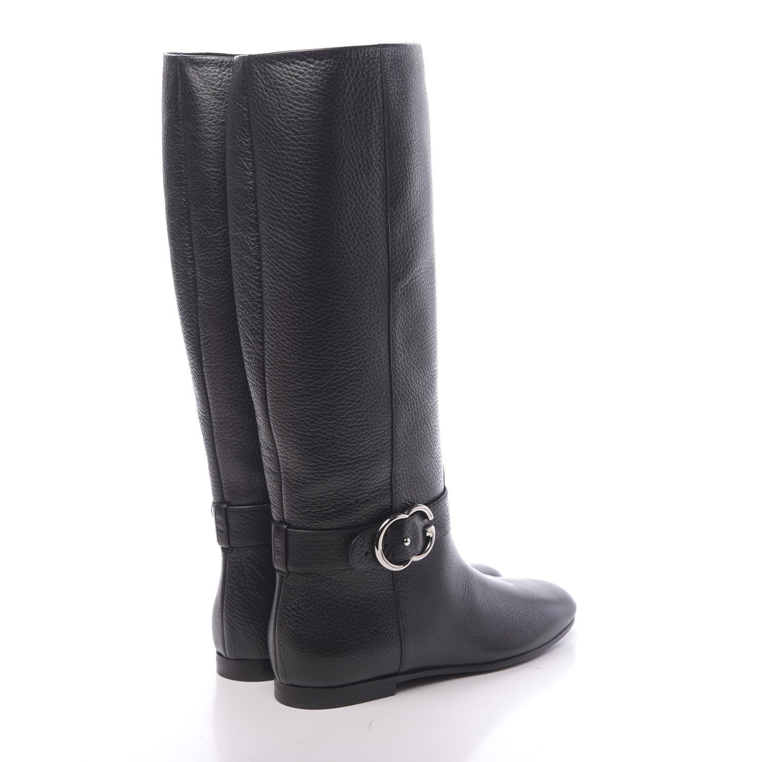 Gucci Calfskin Interlocking G Sachalin Riding Boots 38.5 Black 4 of 8