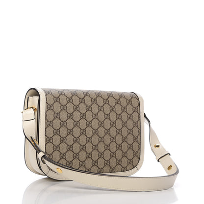 Gucci GG Supreme Monogram Horsebit 1955 Shoulder Bag Beige Mystic White 3 of 11