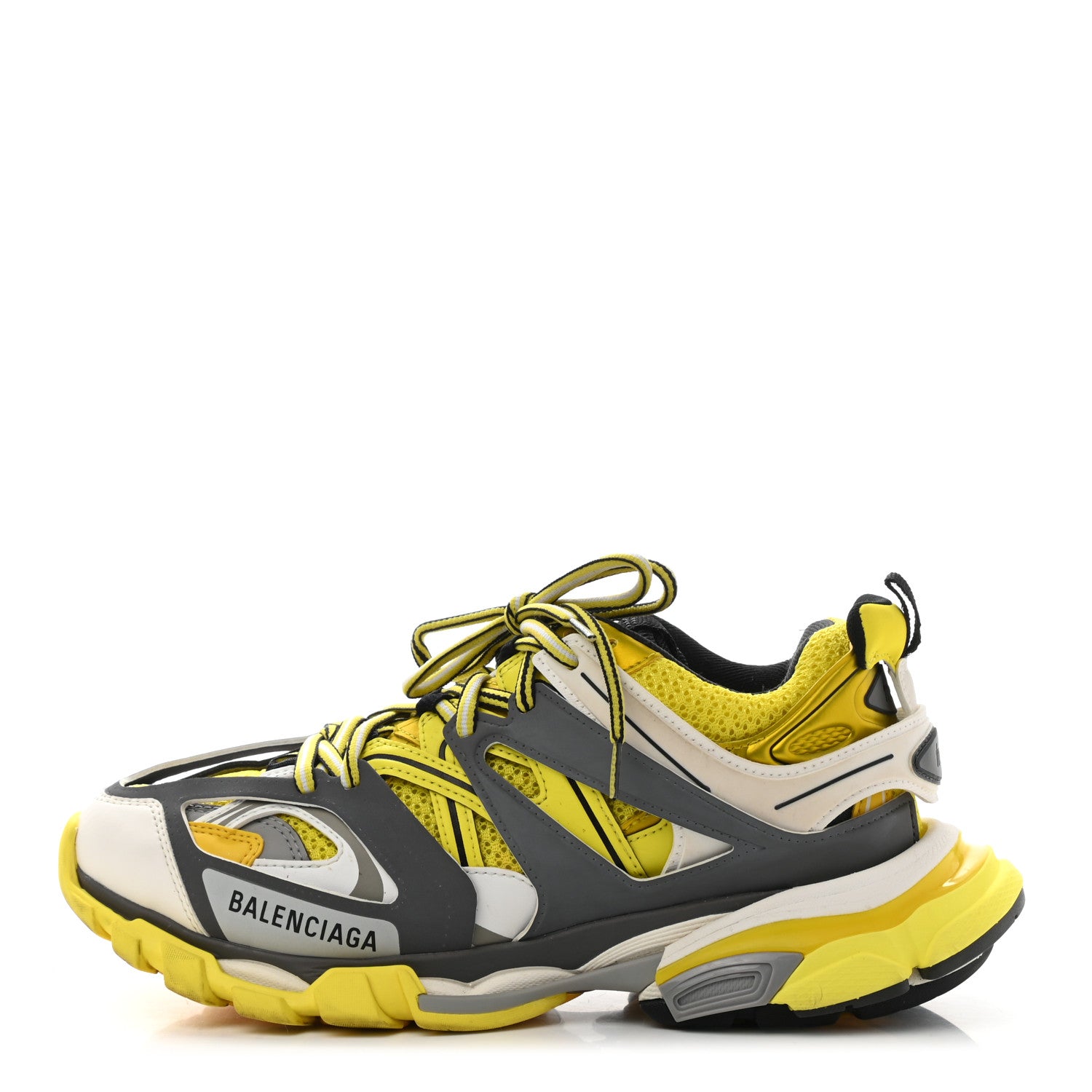 Balenciaga Mesh Nylon Womens Track Sneakers 39 Jaune Black White 1 of 11