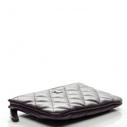 Chanel Lambskin Quilted Small Cosmetic Case Dark Purple 4 of 6