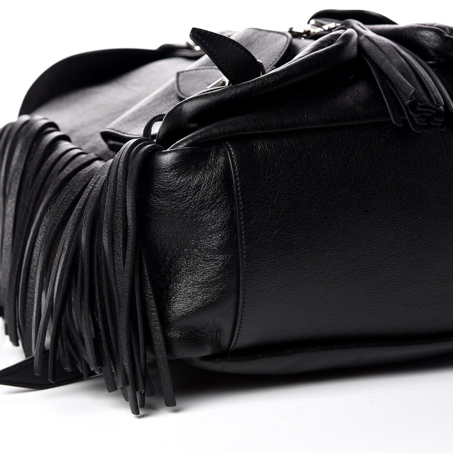 Calfskin Fringe Festival Backpack Black