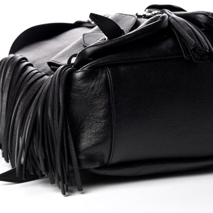 Saint Laurent Calfskin Fringe Festival Backpack Black 5 of 9