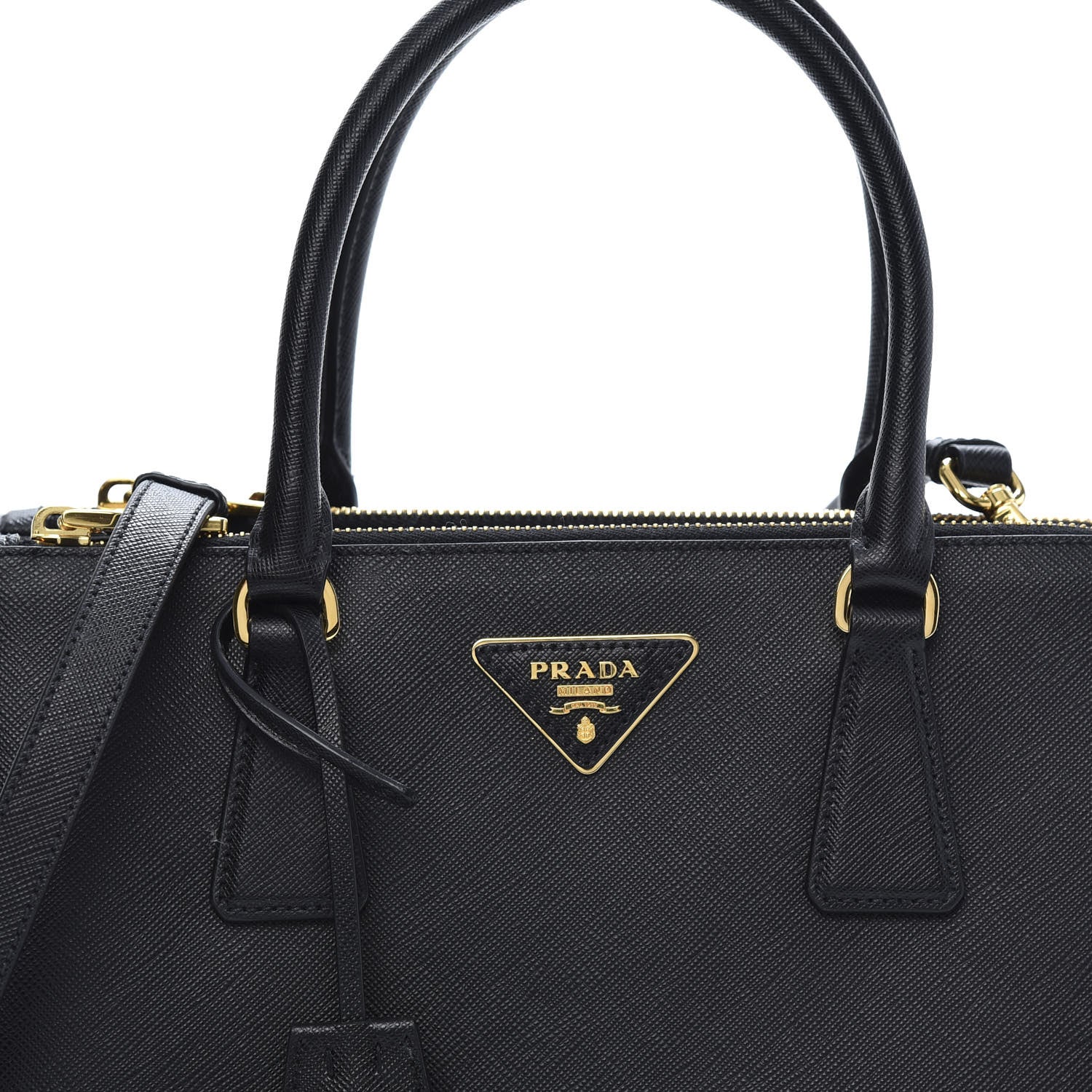 Prada Saffiano Small Galleria Double Zip Tote Black 10 of 11