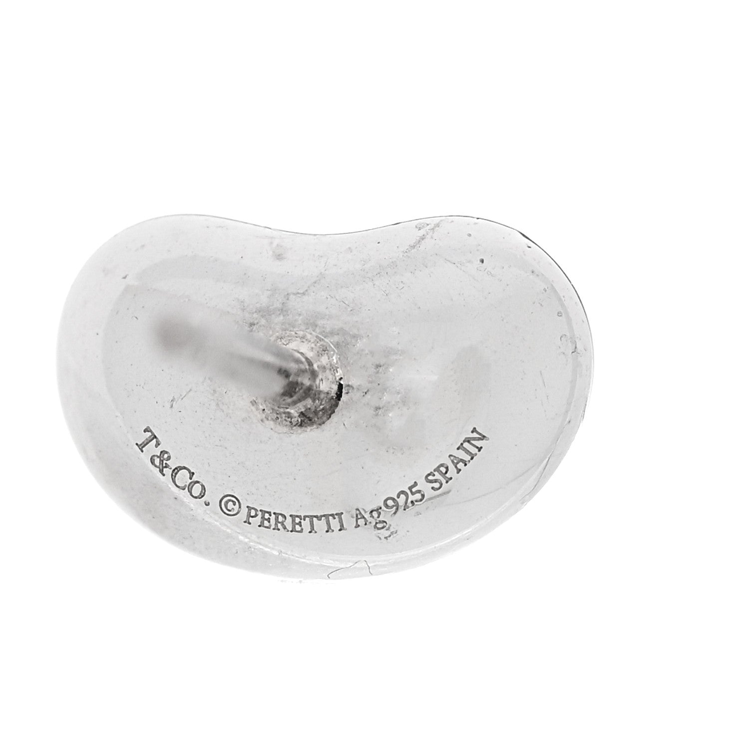 Tiffany Sterling Silver 9mm Elsa Peretti Bean Earrings 4 of 5