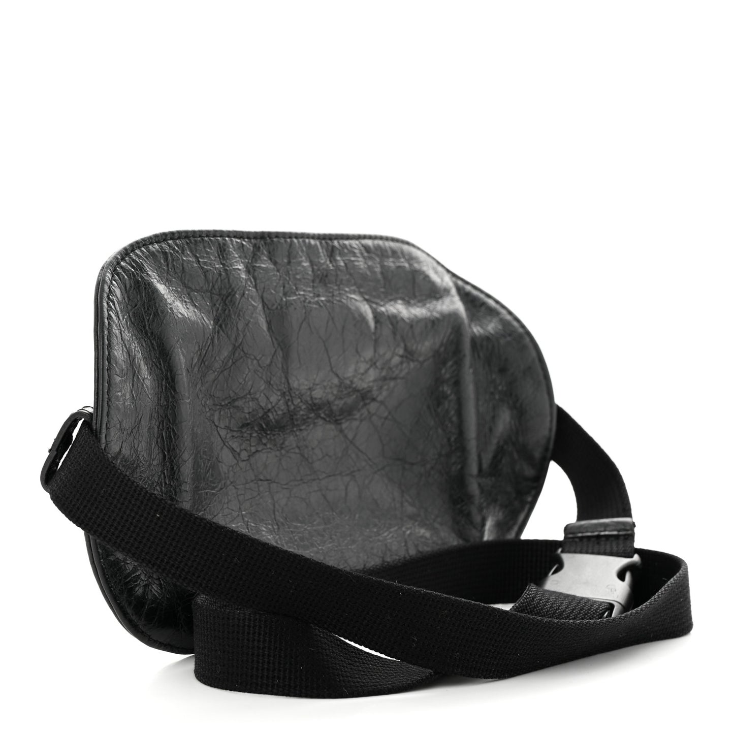 Fluffy Calfskin Morpheus Double Zip Belt Bag Black
