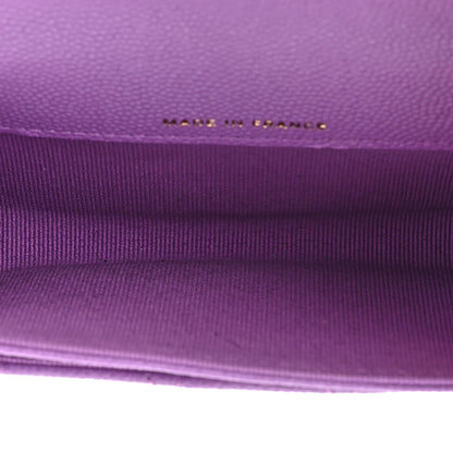 Chanel Caviar Quilted Flap Card Holder Wallet Purple 5 of 11