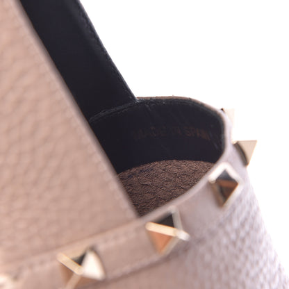 Valentino Garavani Pebbled Calfskin Rockstud Espadrilles 37 Poudre 8 of 9