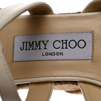 Jimmy Choo Nappa Rope Cork Alanah 105 Wedge 36.5 Chalk 6 of 9