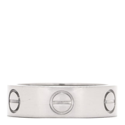 Cartier 18K White Gold 5.5mm LOVE Ring 51 5.75 1 of 4