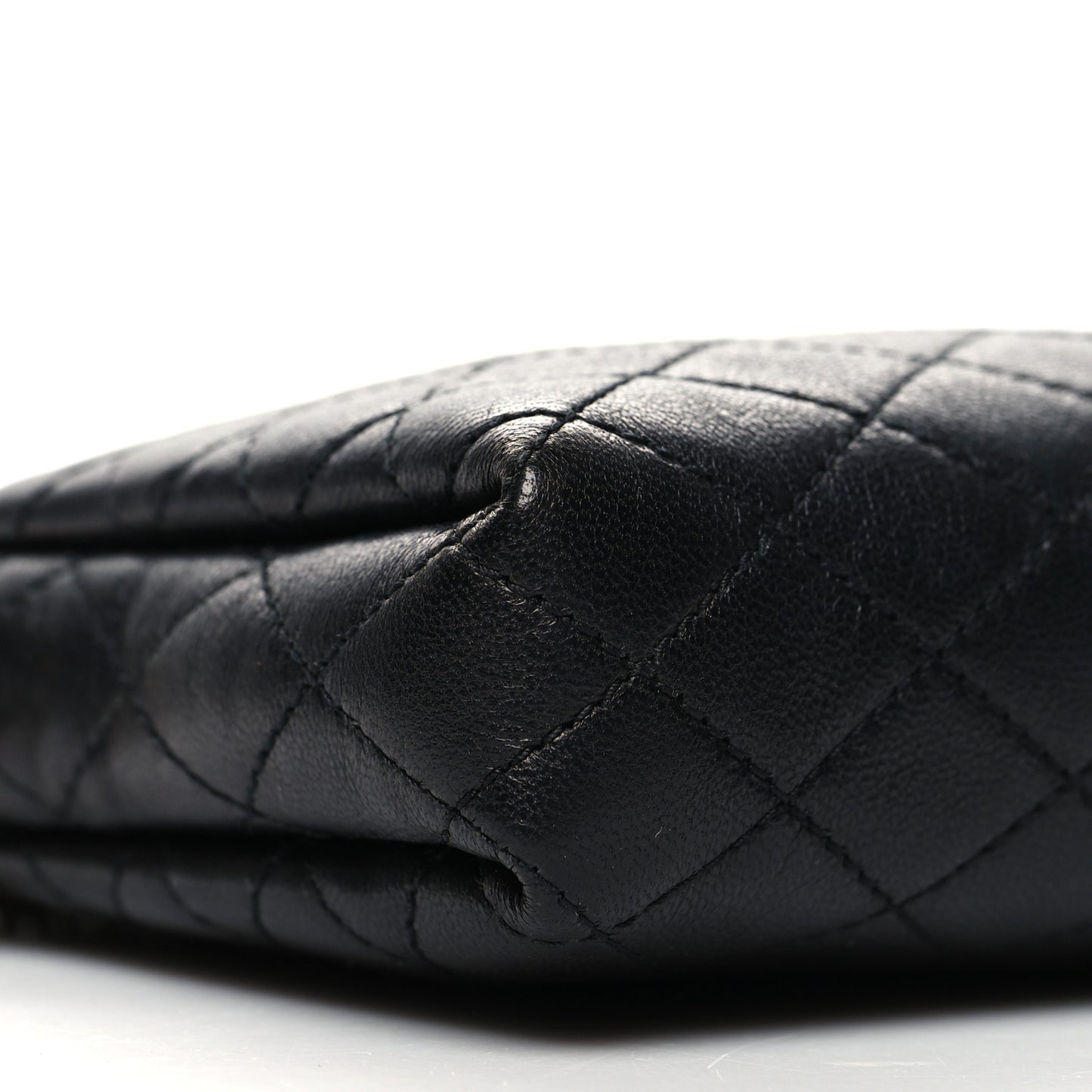 Lambskin Quilted Gaby Zipped Pouch Black
