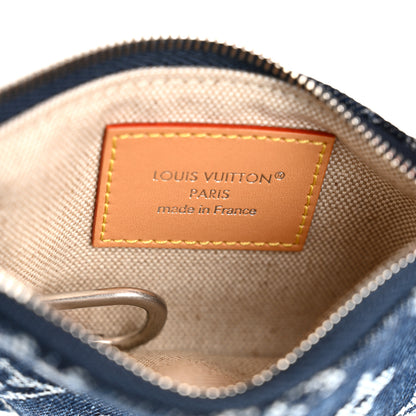 Louis Vuitton Monogram Denim Flowers Key Pouch Blue 6 of 7