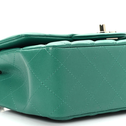 Chanel Lambskin Quilted Mini Rectangular Flap Green 8 of 10