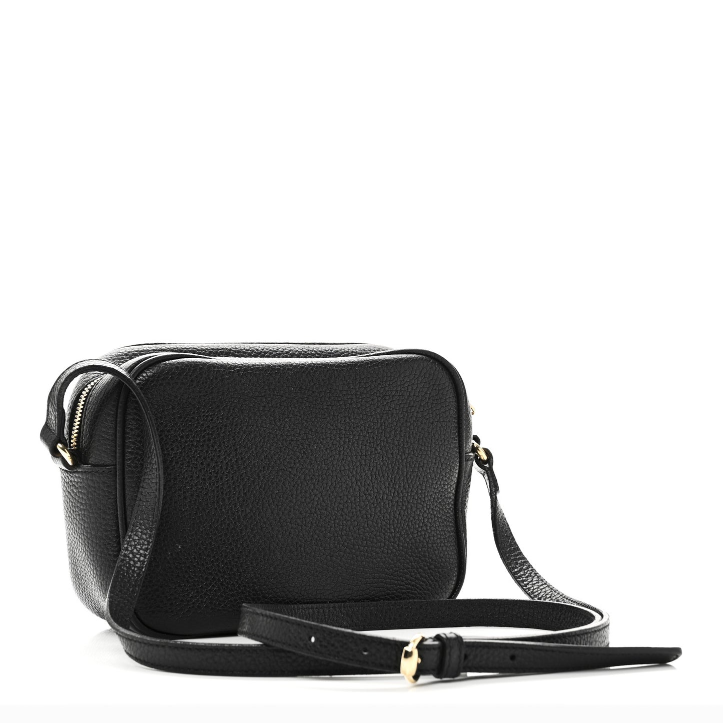 Pebbled Calfskin Small Soho Disco Bag Black