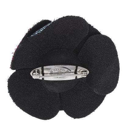 Chanel Metallic Canvas Camellia Brooch Multicolor 3 of 4