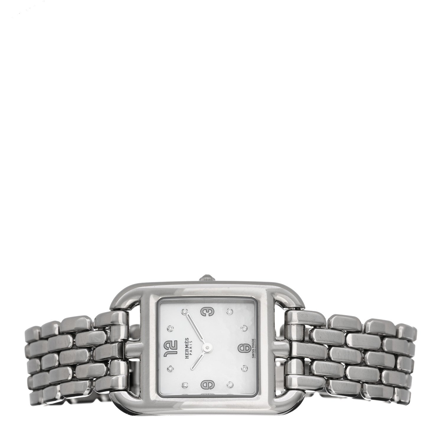 Hermes Stainless Steel Diamond Mother of Pearl 23mm Cape Cod Quartz Watch 2 of 5