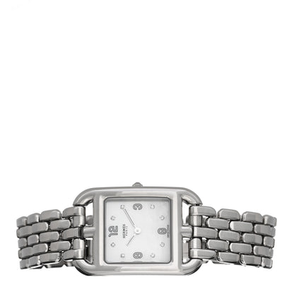 Hermes Stainless Steel Diamond Mother of Pearl 23mm Cape Cod Quartz Watch 2 of 5
